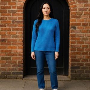 American Eagle Outfitters Women’s Small Blue Cable Knit Pullover Sweater Cozy